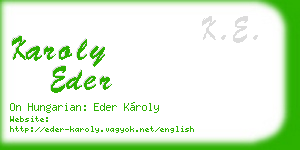karoly eder business card